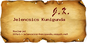 Jelencsics Kunigunda névjegykártya